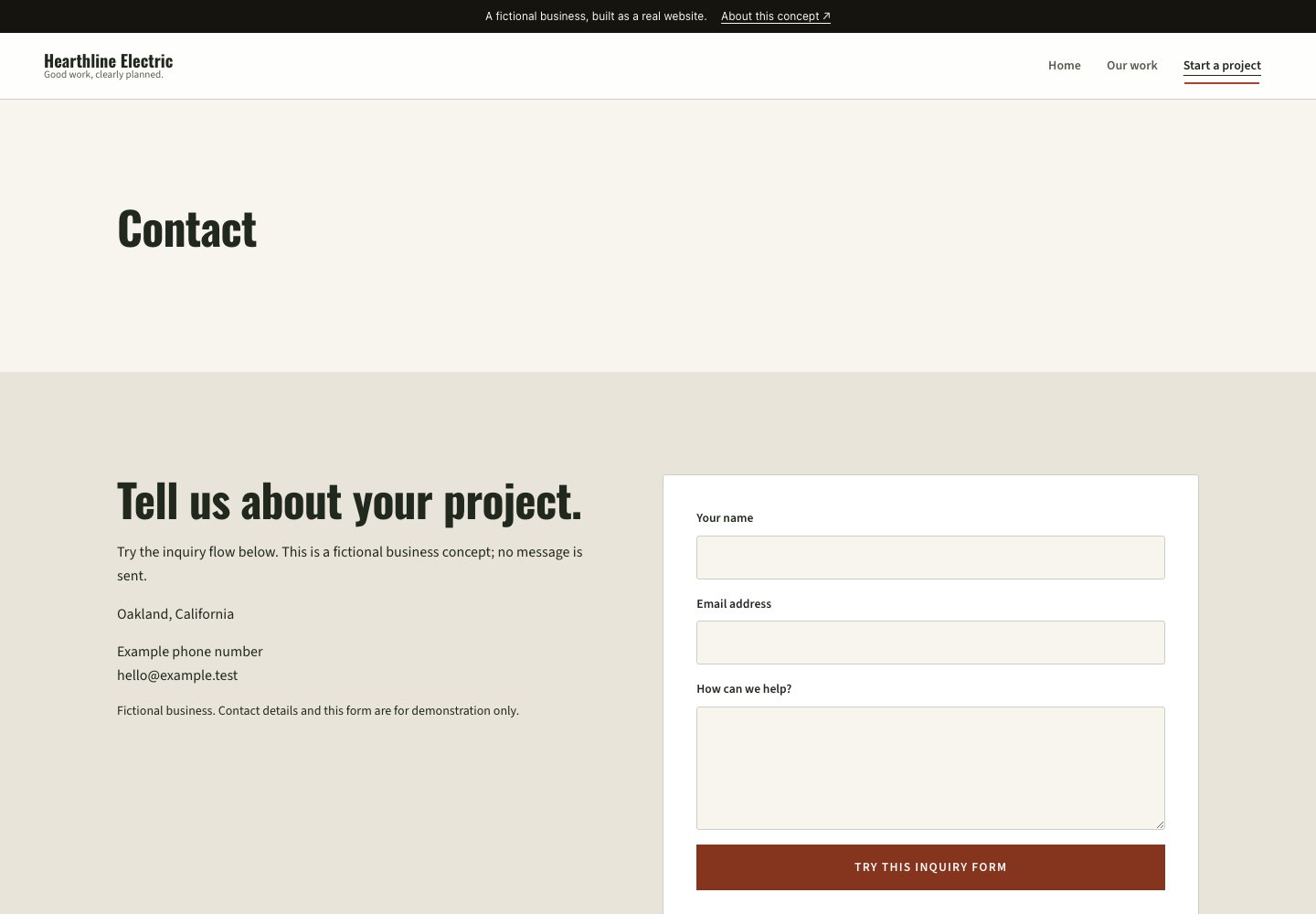 Hearthline Electric · Start a project