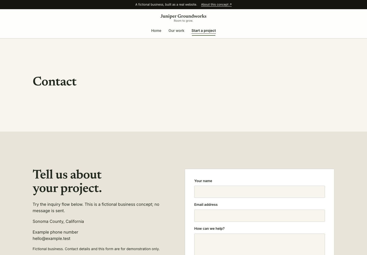 Juniper Groundworks · Start a project