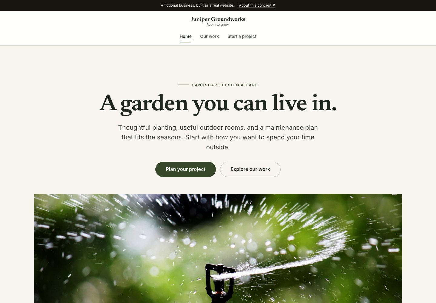 Juniper Groundworks website preview