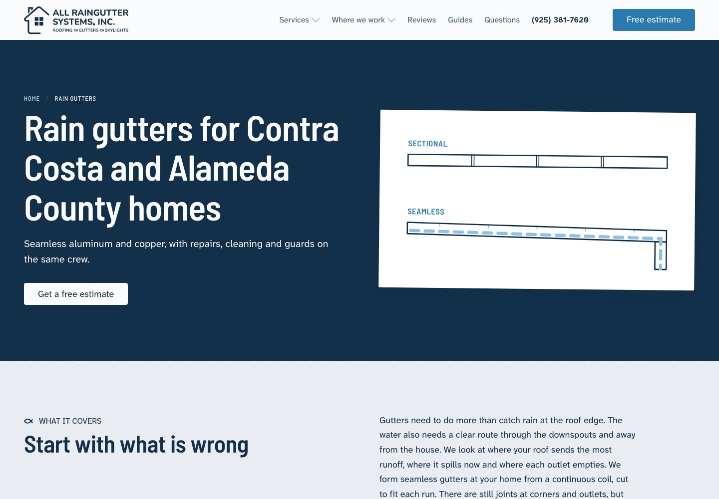 A closer look at the gutter service