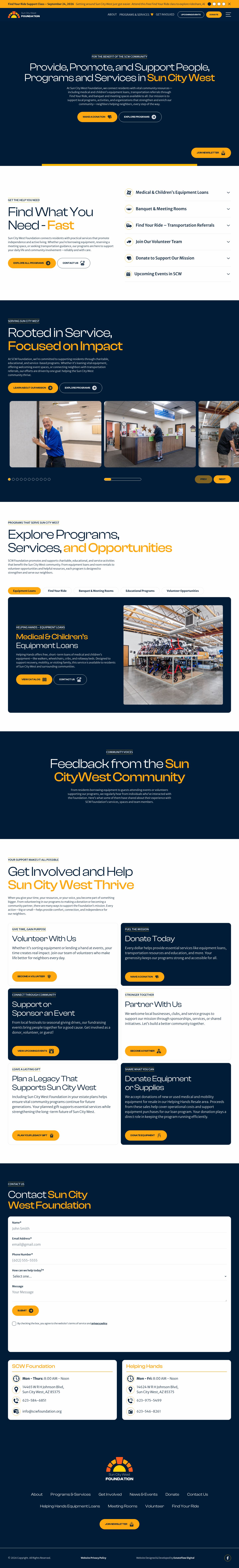 Sun City West Foundation, page detail