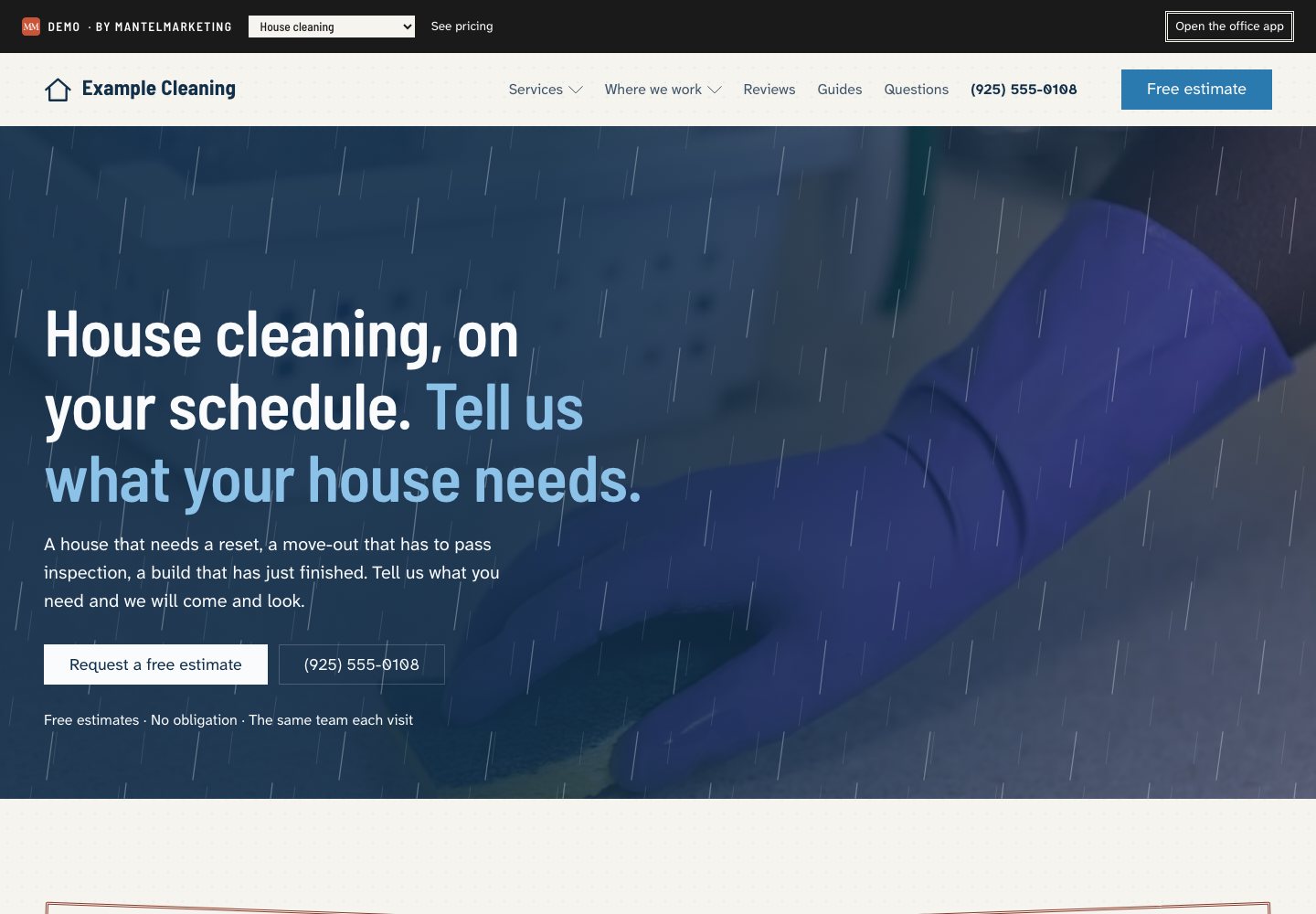 Cleaning website sample website preview