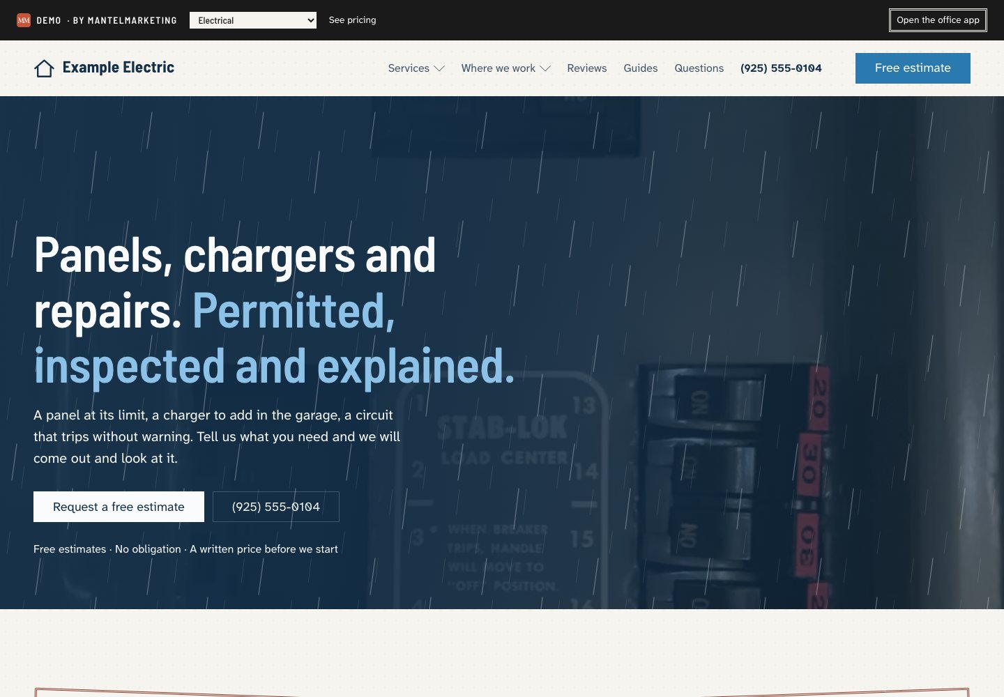 Electrical website sample website preview