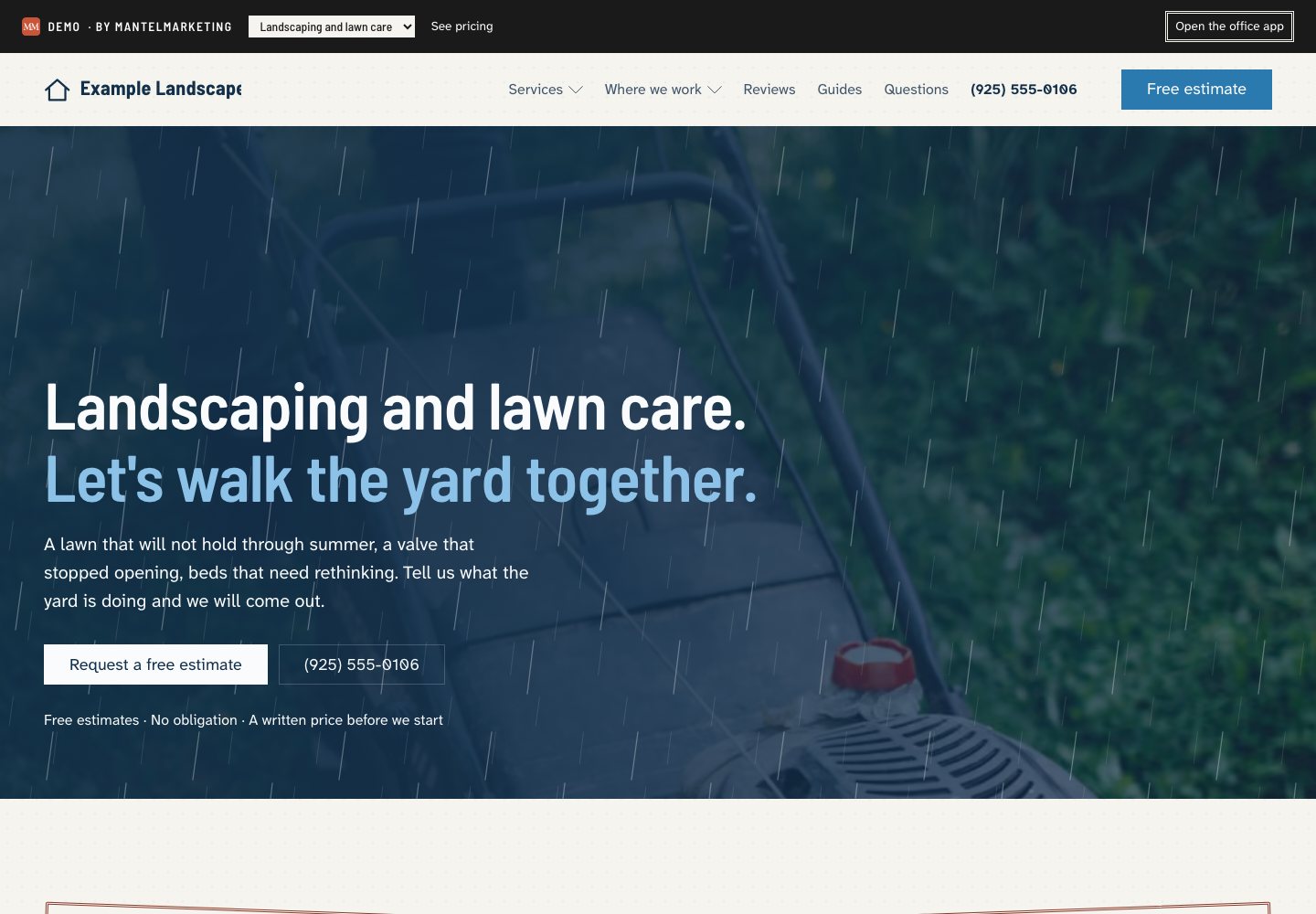 Landscaping website sample website preview