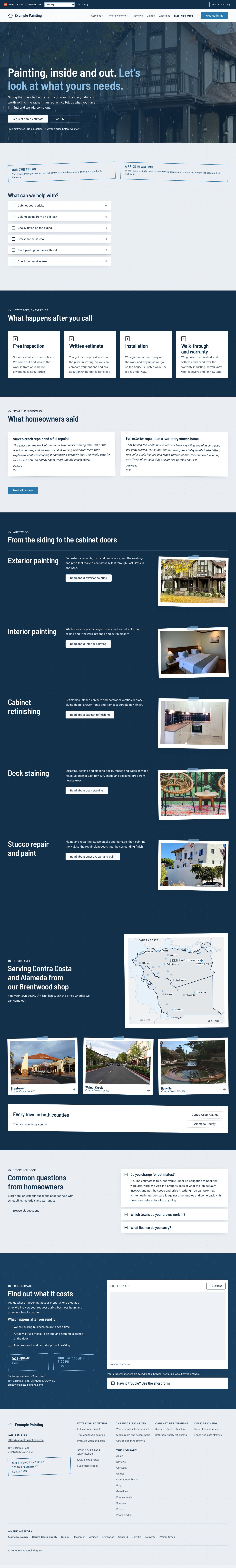 Painting website sample · page detail