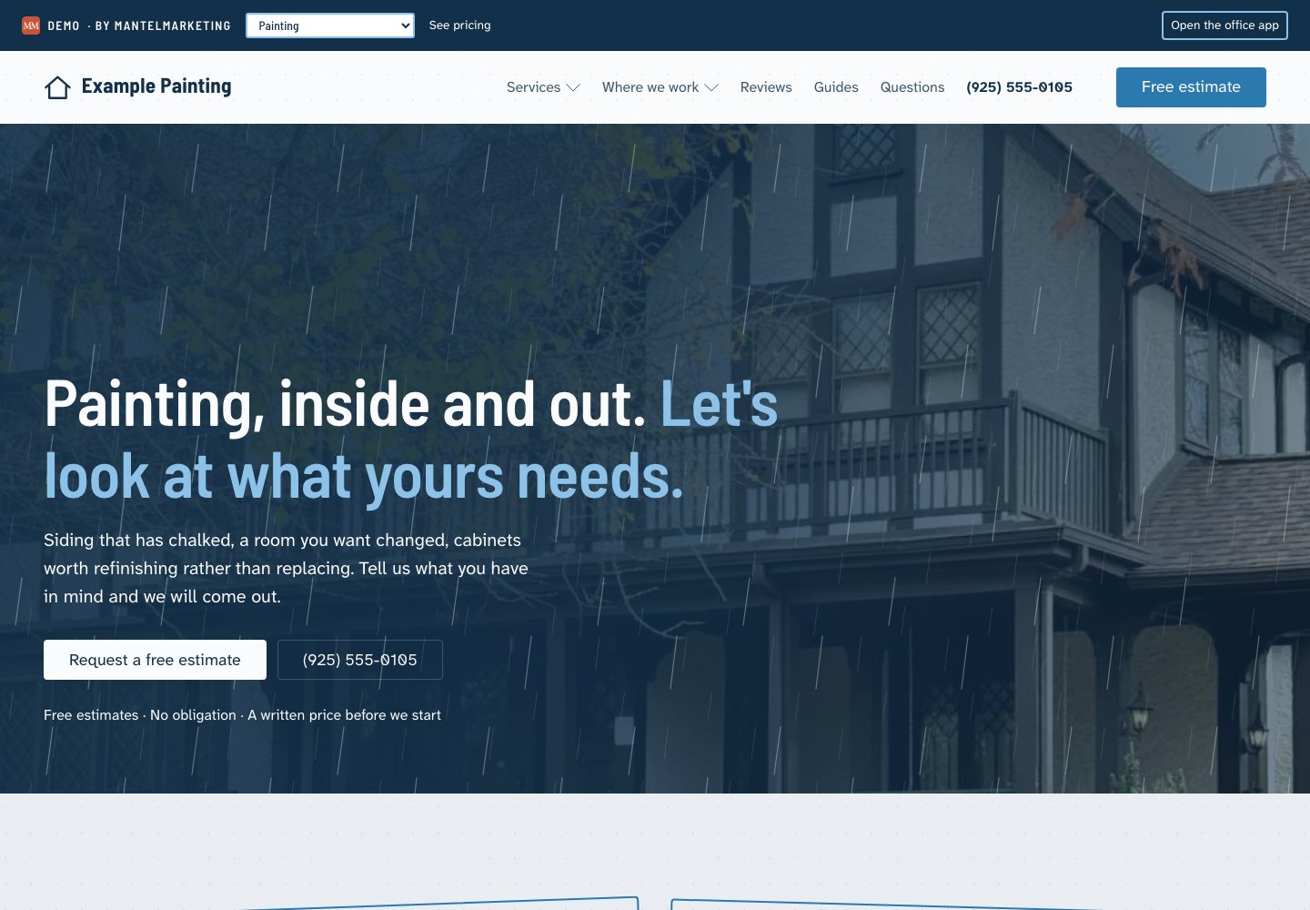 Painting website sample website preview